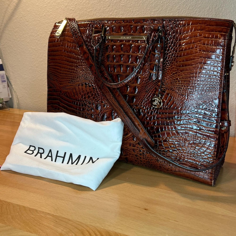 Brahmin Business Tote Pecan Melbourne NWOT